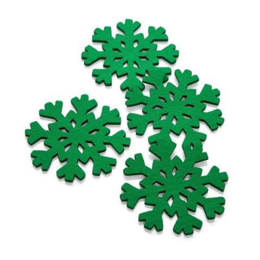 The Cellar Green Snowflake Coasters Set of 4 - 4" X 4" X 0.25"